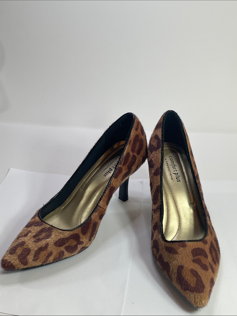 comfort plus by Predictions Leopard-Print Pointed Pumps - Brown/Tan Size 6.5M